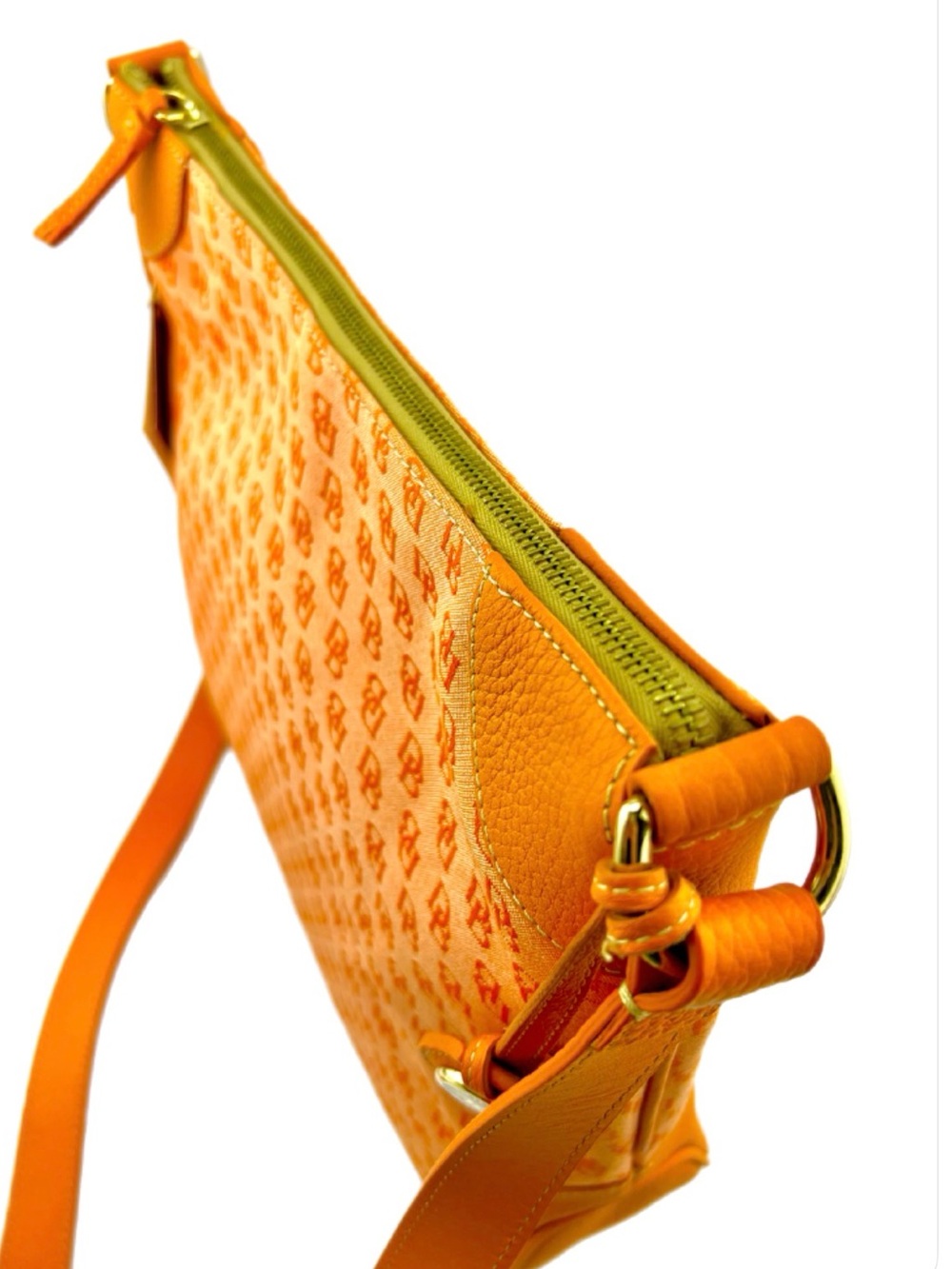 Dooney & Bourke Orange Monogram Large Shoulder Bag Y2K Vintage - RARE π§‘ - Picture 7 of 16